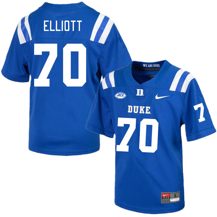 Duke Blue Devils #70 Scott Elliott College Football Jerseys Stitched Sale-Royal